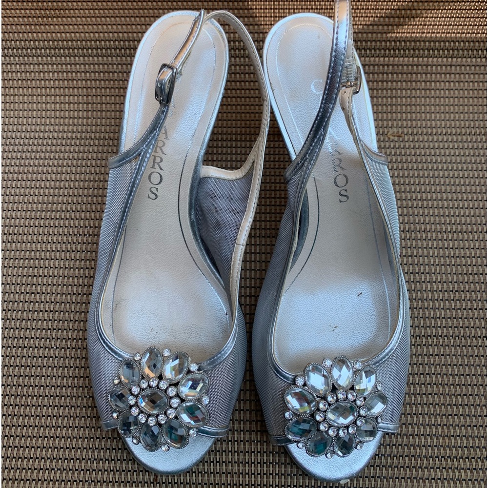 New price! Beautiful Silver Slip On Shoes